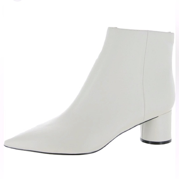 Calvin Klein Shoes - Calvin Klein Genoa White Bone Ankle Boots Sleek Pointed Toe Circular Heel 8